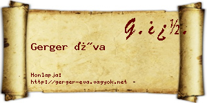 Gerger Éva névjegykártya
